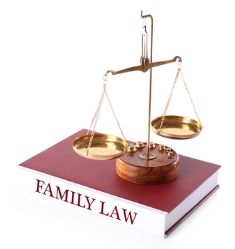 Family Law book with scales